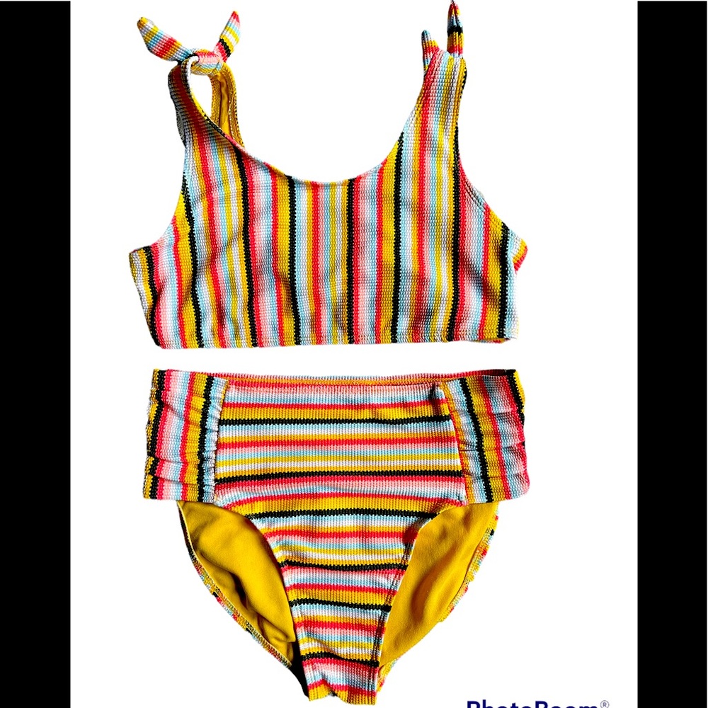 Wonder Nation girls striped swimming suit size 14/16